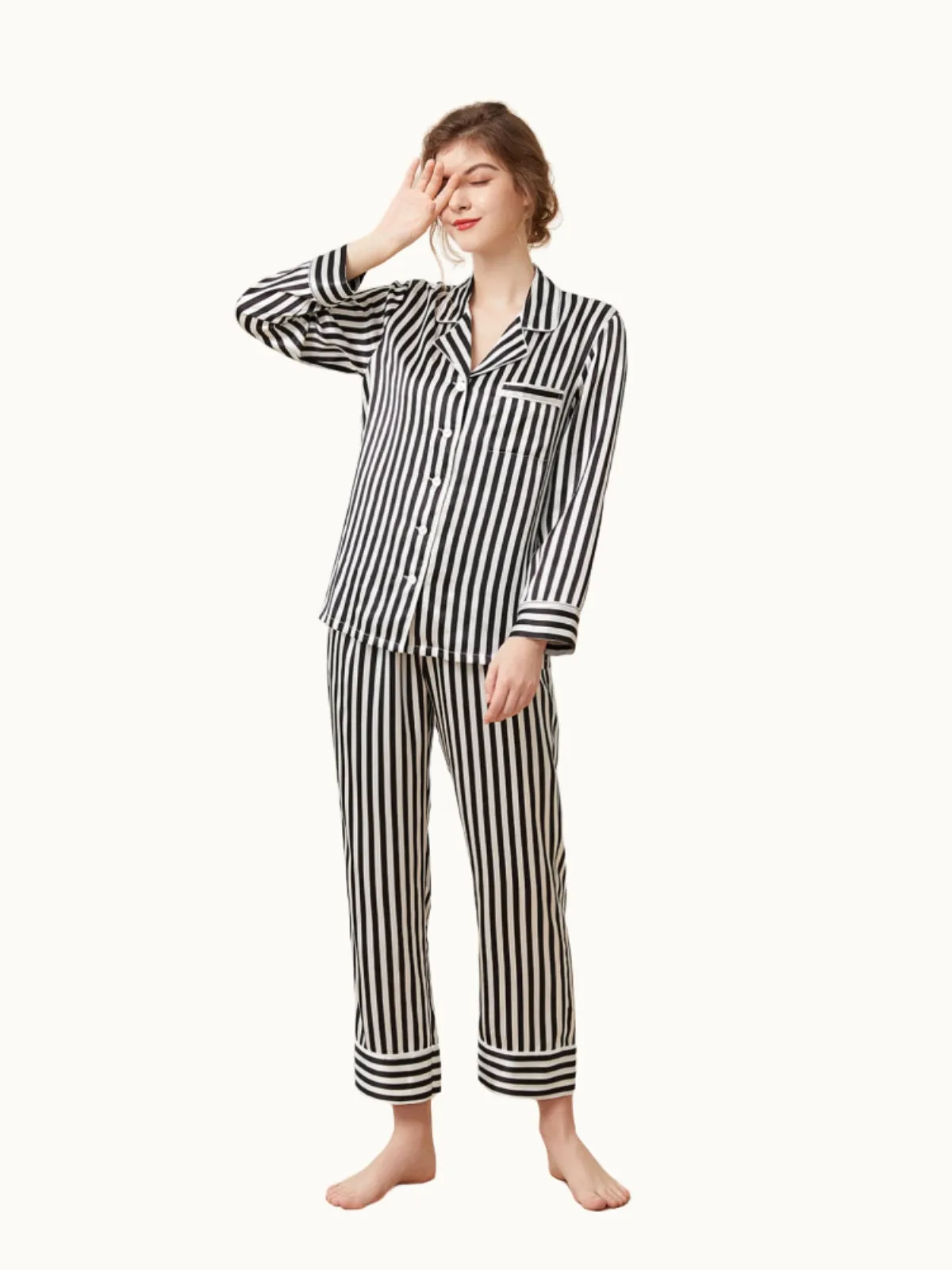 19 Momme Classic Striped Silk Pajamas Set