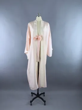1940s Vintage Silk Kimono Robe / Pale Pink Juban