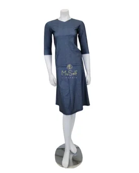 2PC-JR-SWM-DNM Denim Swim Top & Skirt Set
