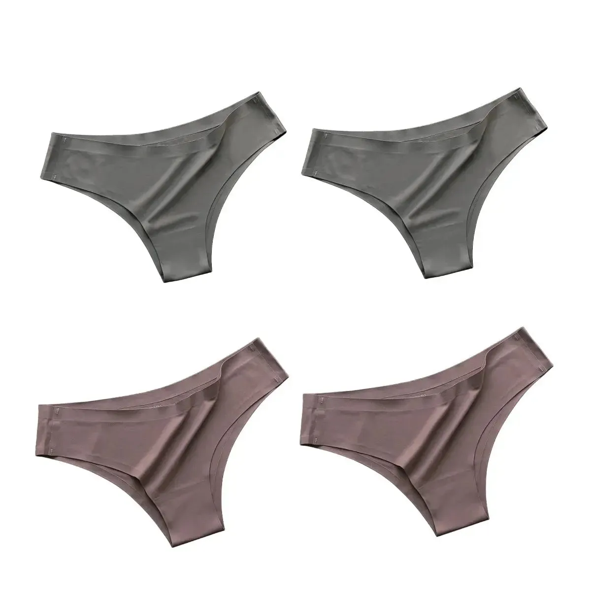 4PCS Seamless Cotton Panties Set – Ice Silk Low Waist G-String Underwear