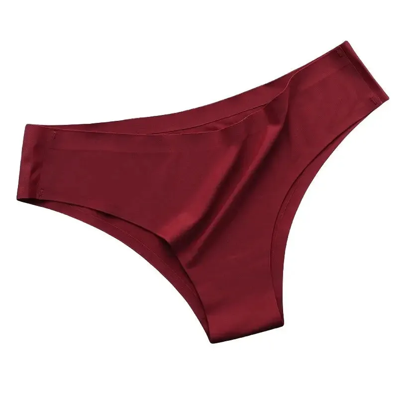 4PCS Seamless Cotton Panties Set – Ice Silk Low Waist G-String Underwear