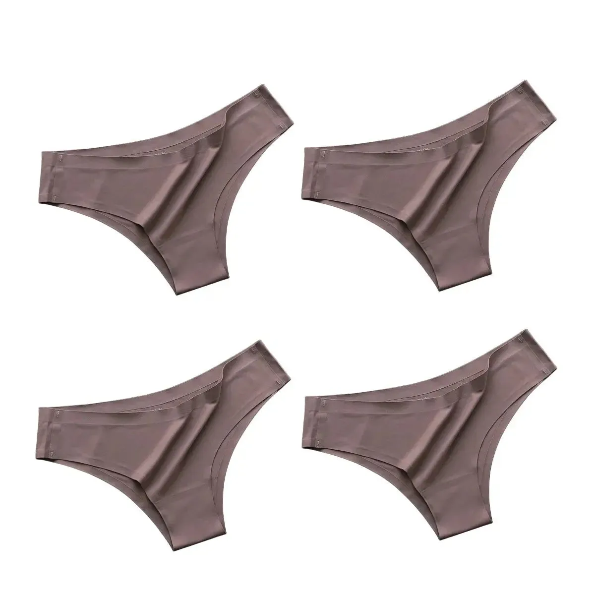 4PCS Seamless Cotton Panties Set – Ice Silk Low Waist G-String Underwear