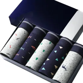 5 Pack Men's Underwear Cotton Boxer Briefs Men's Briefs Boxer Shorts Men's Boxer Briefs(L Code)