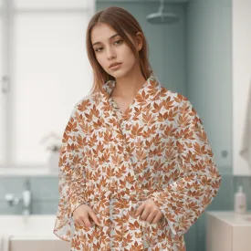 Autumn Leaves Women's Loose-fitting Bathrobe