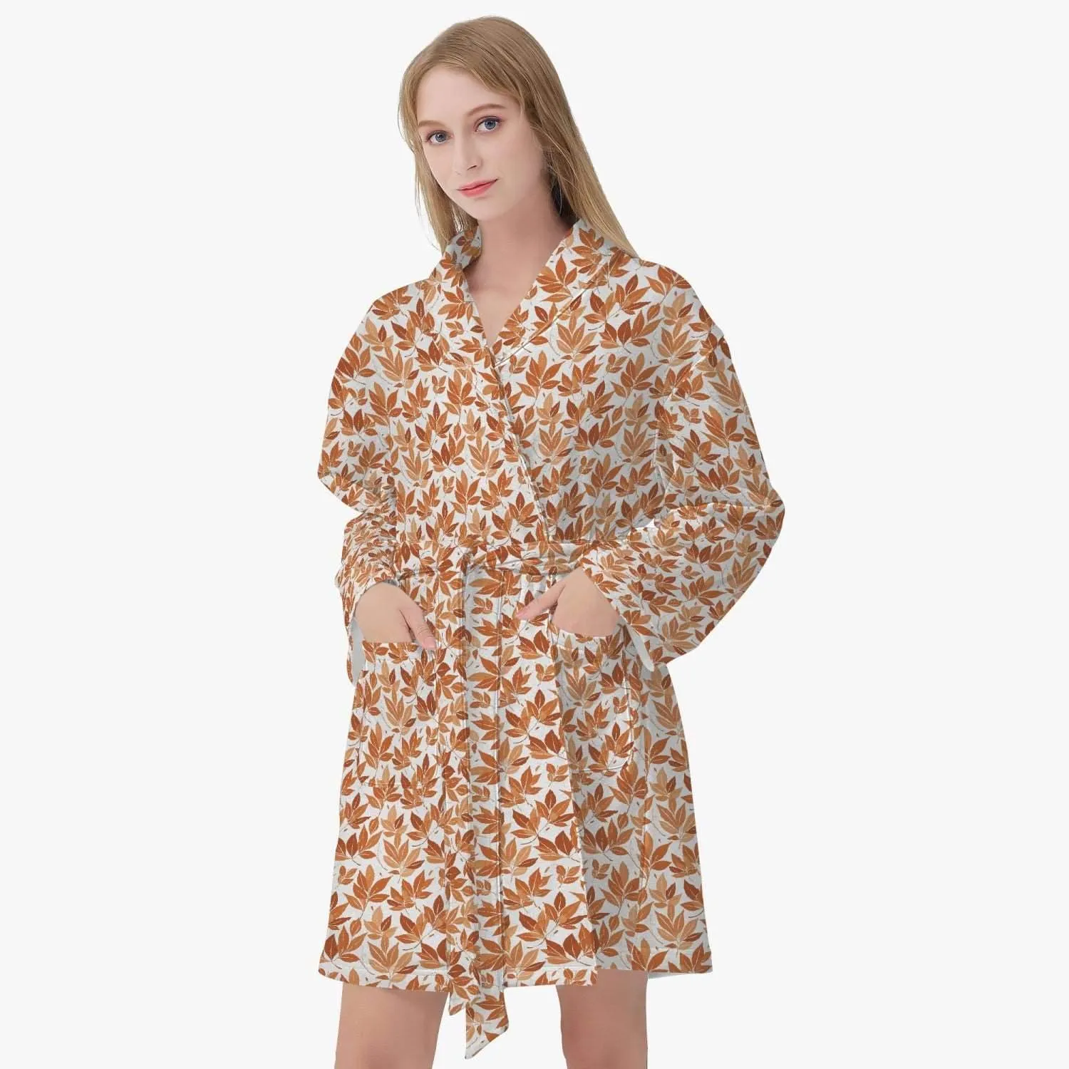 Autumn Leaves Women's Loose-fitting Bathrobe