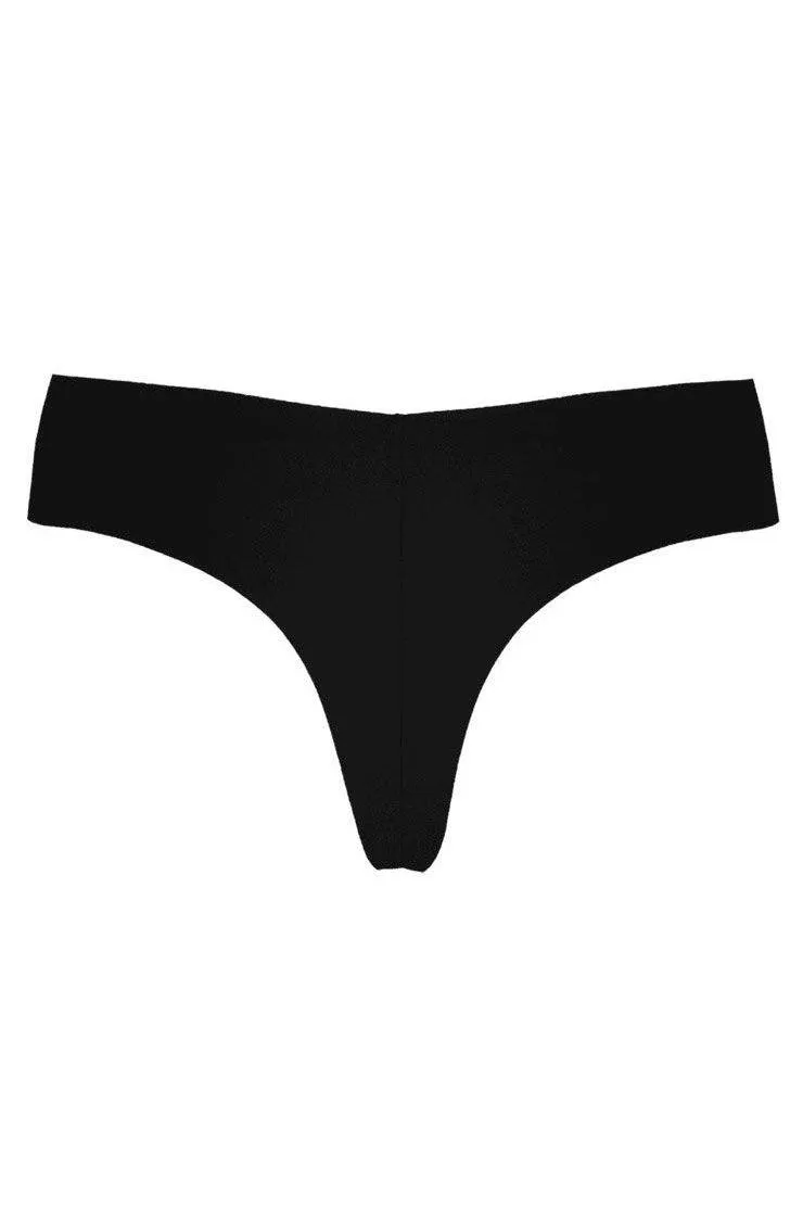 Black seamless brazilian knickers