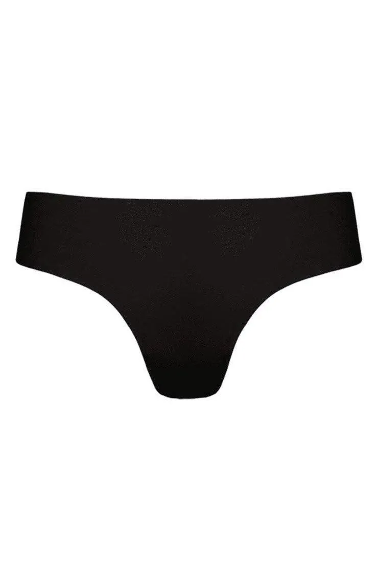 Black seamless brazilian knickers