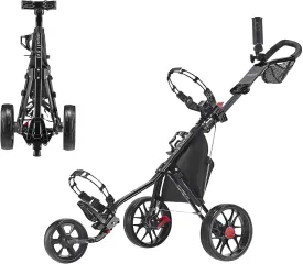 CaddyTek CaddyLite 11.5 Version 3 Golf Push Cart  3-Wheel, SuperLite Deluxe, Lightweight, Easy to Fold, Compact & Portable