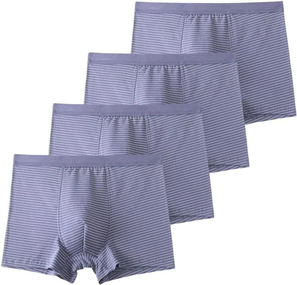 CSCDD Underwear Men's Boxer Briefs Cotton Boxer Shorts Men's Striped Men's Lingerie Underwear(6XL Code)