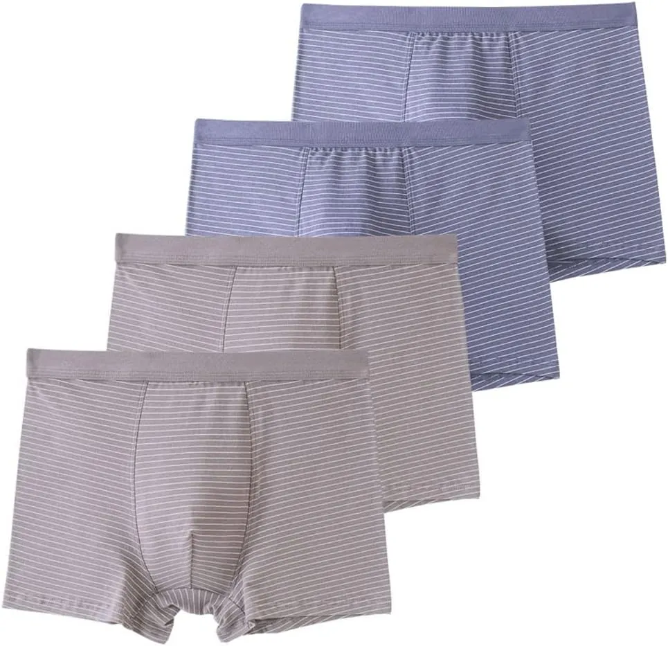 CSCDD Underwear Men's Boxer Briefs Cotton Boxer Shorts Men's Striped Men's Lingerie Underwear(6XL Code)