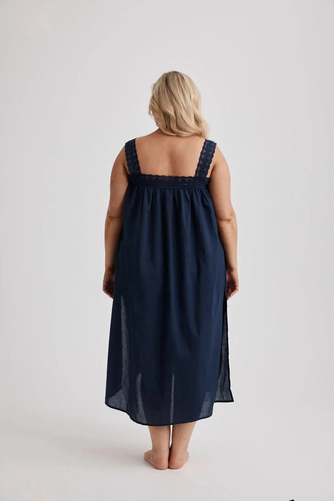Deborah - Nightie - Mid Length - Navy
