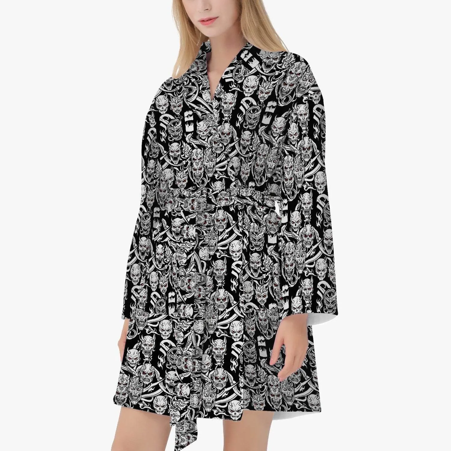 Demon Women's Loose-fitting Bathrobe