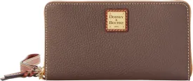 Dooney & Bourke Women's Large Zip Around Wristlet Crossbody in Pebble Grain Leather, with Detachable Shoulder Strap