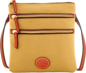 Dooney & Bourke Women's North South Triple Zip Crossbody in Lightweight Nylon, Handbag with Adjustable Shoulder Strap