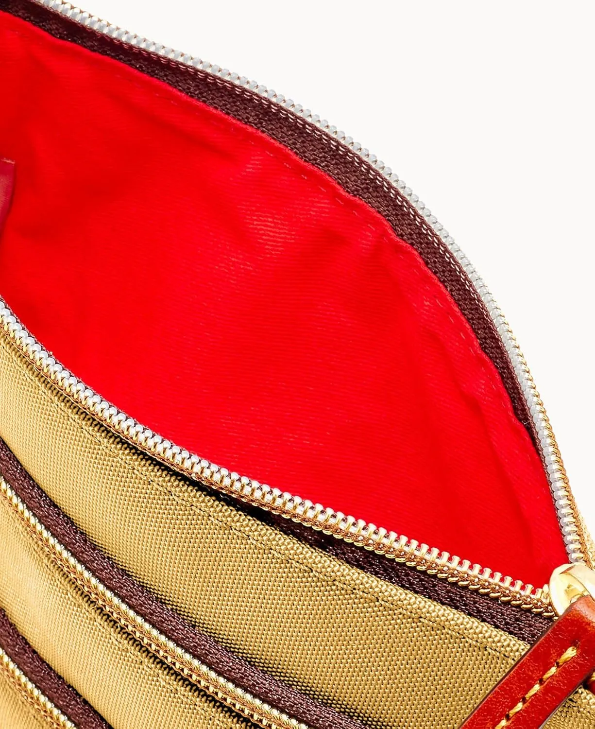 Dooney & Bourke Women's North South Triple Zip Crossbody in Lightweight Nylon, Handbag with Adjustable Shoulder Strap