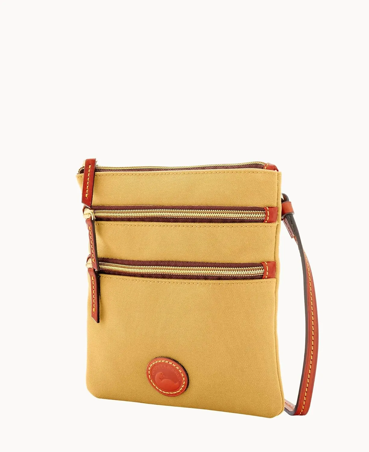 Dooney & Bourke Women's North South Triple Zip Crossbody in Lightweight Nylon, Handbag with Adjustable Shoulder Strap