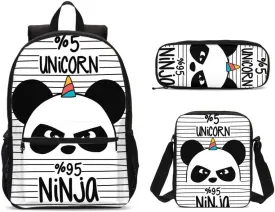 Dujiea Backpack for Boys Girls Kids Children School Book Bag with Shouder Bag Pencil Case 3 Piece Set