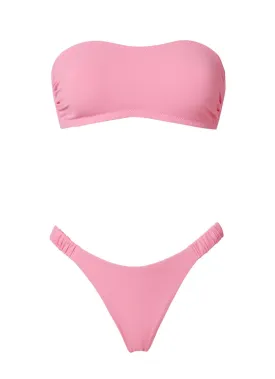 Evelyn Bandeau Bikini Rib Pink