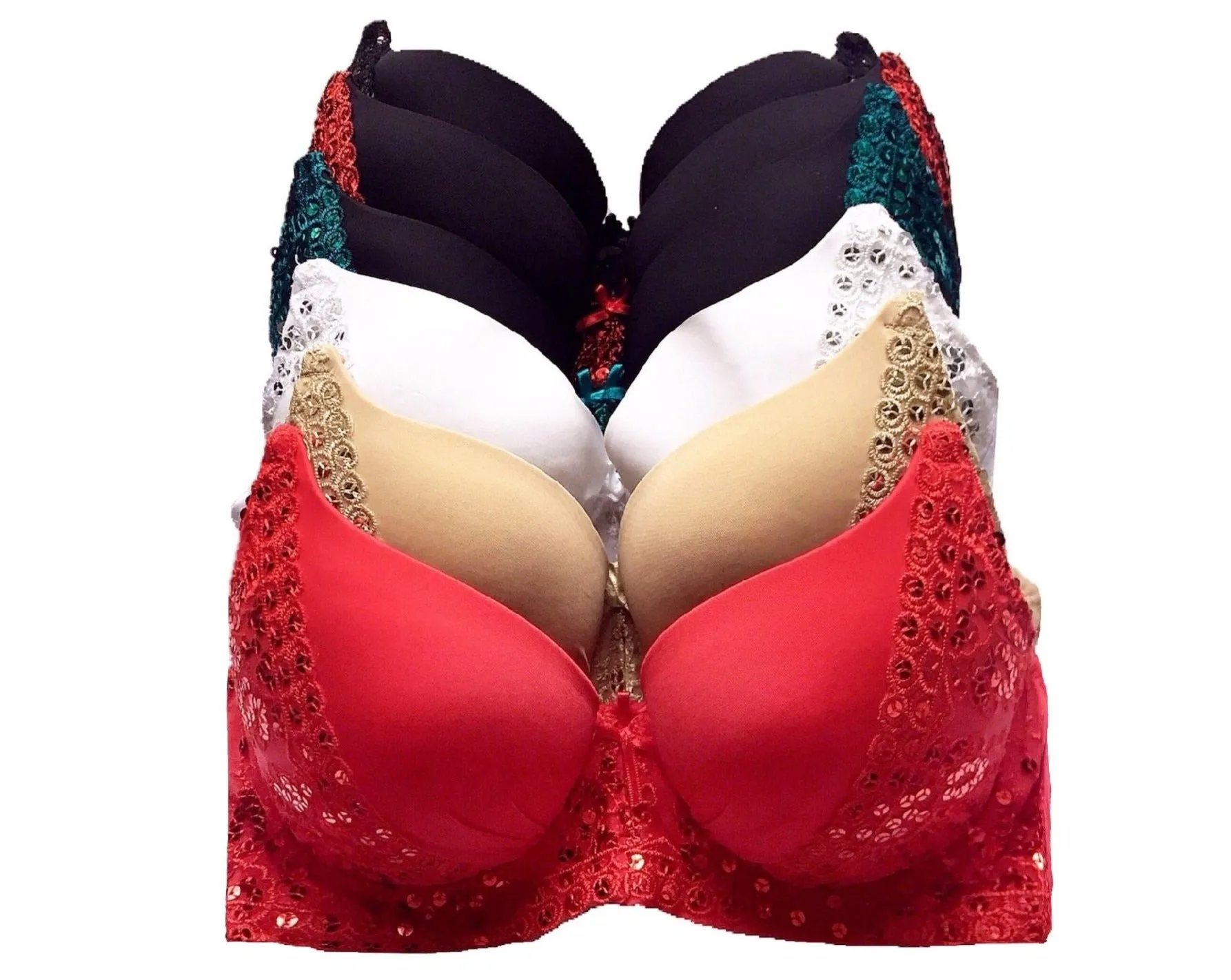 Full Coverage Sequin Push Up Bras