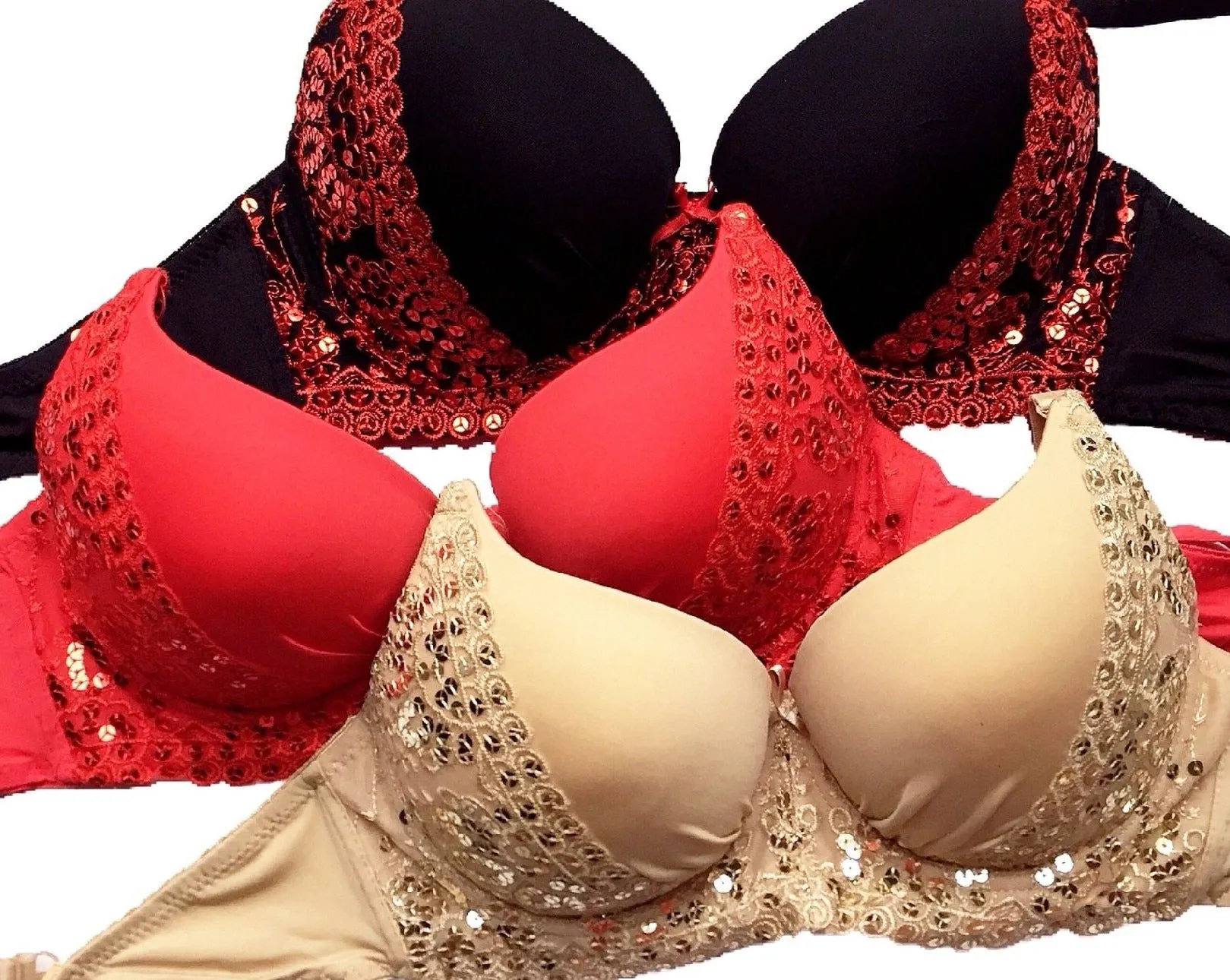 Full Coverage Sequin Push Up Bras
