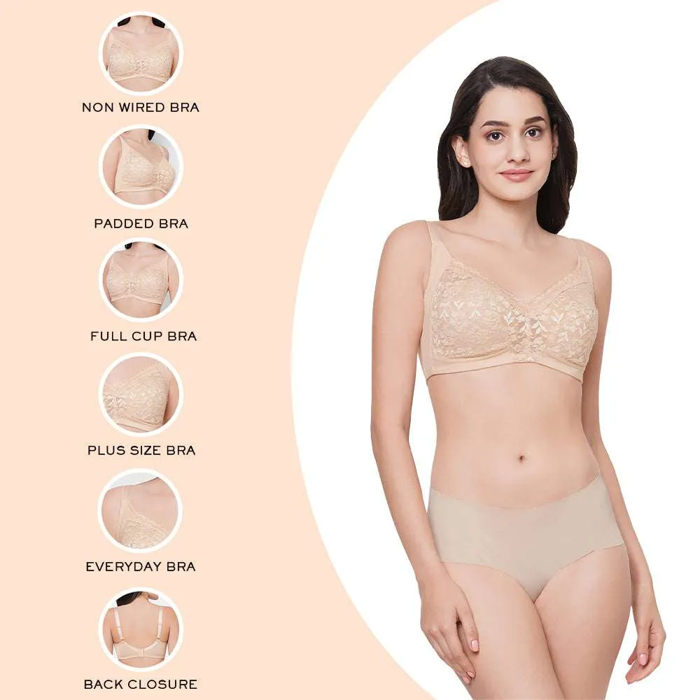 Grace Non-Padded Non-Wired Full Coverage Plus Size Bra - Beige