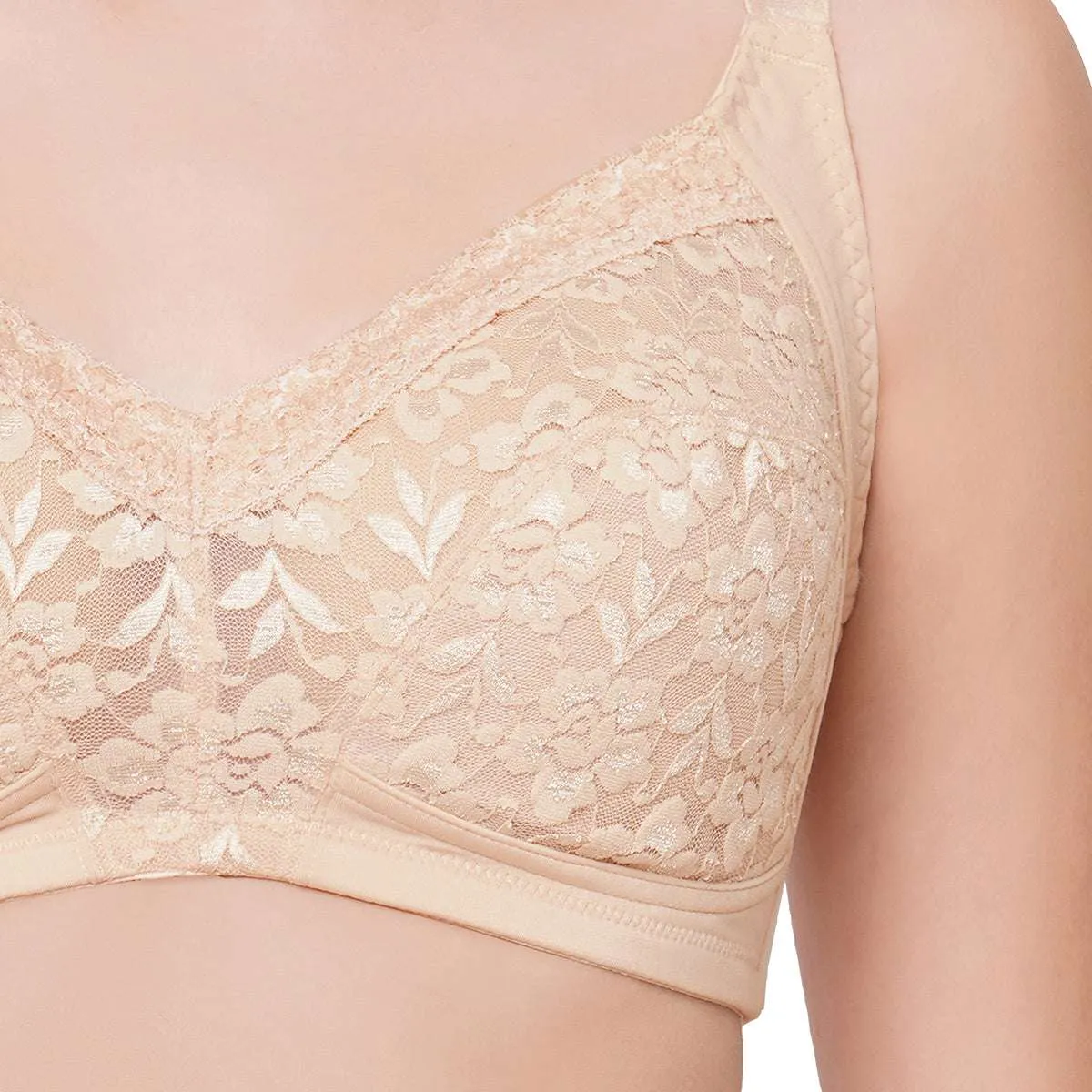 Grace Non-Padded Non-Wired Full Coverage Plus Size Bra - Beige