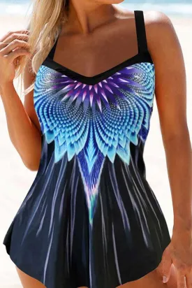 Graphic Print Casual Tankini Swimwear