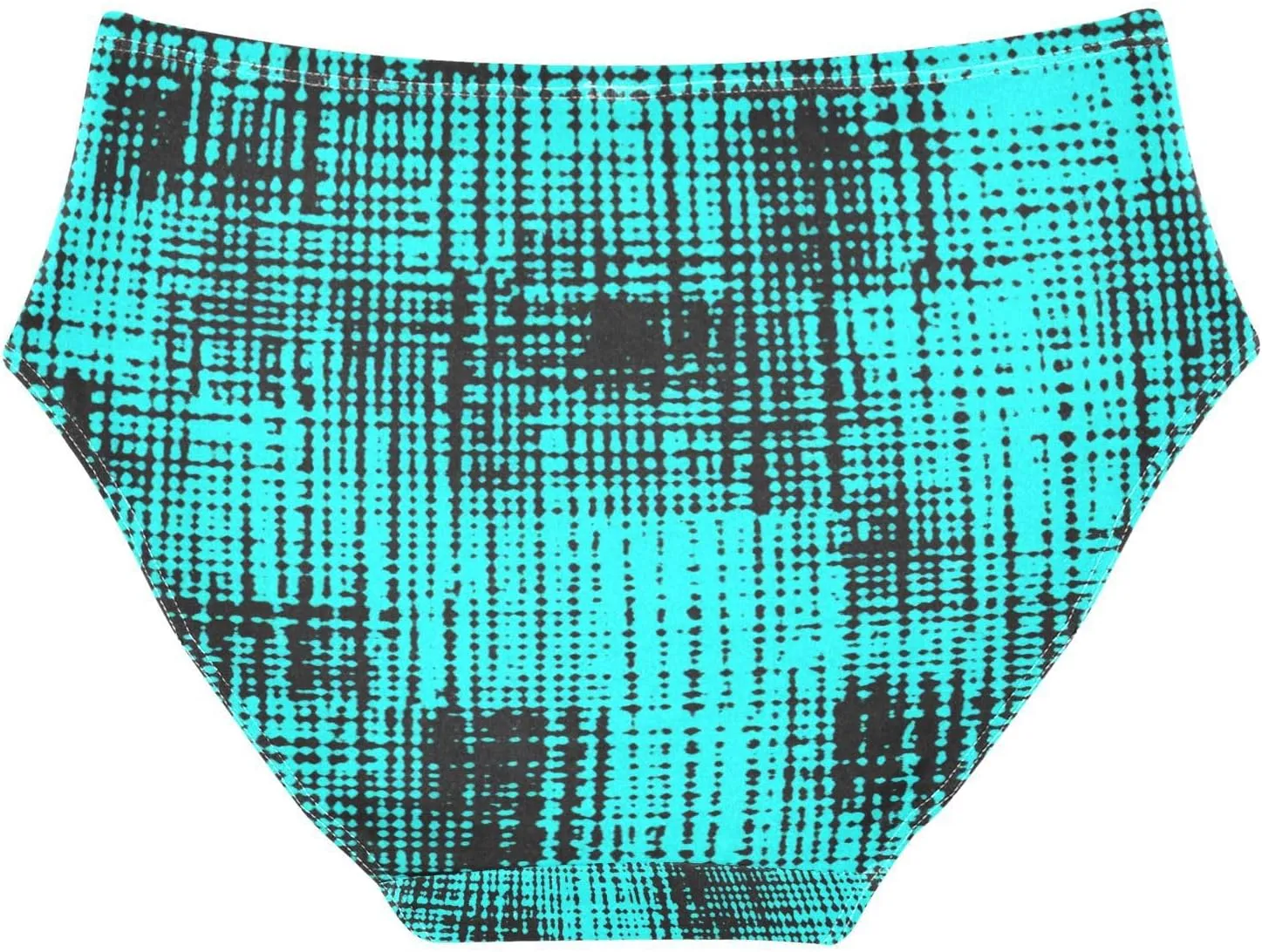 Grid Blue Womens Brief Underwear, Breathable Underwear, Spandex Underwear Women Briefs