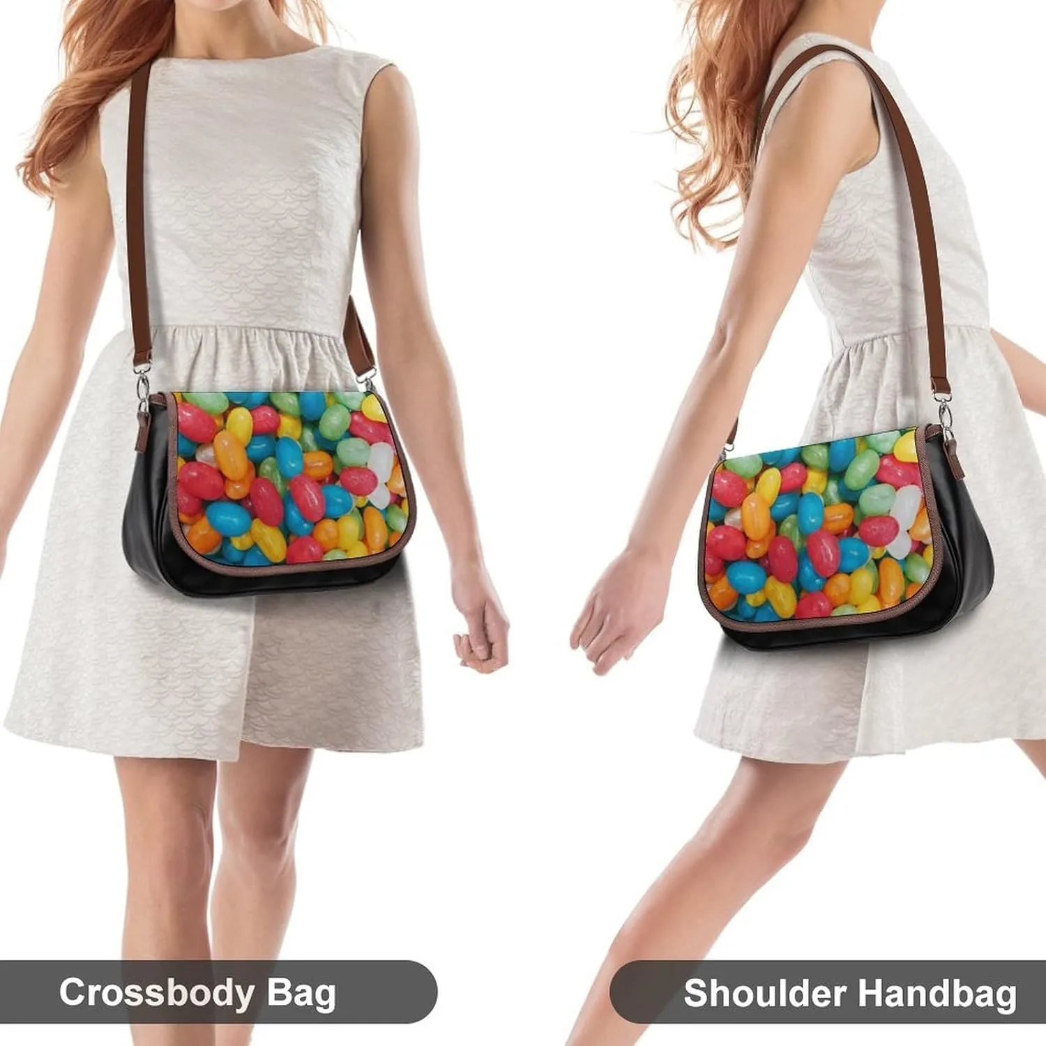 Hot Dog Leather Shoulder Bag with Detachable Shoulder Strap Versatile for Daily Use