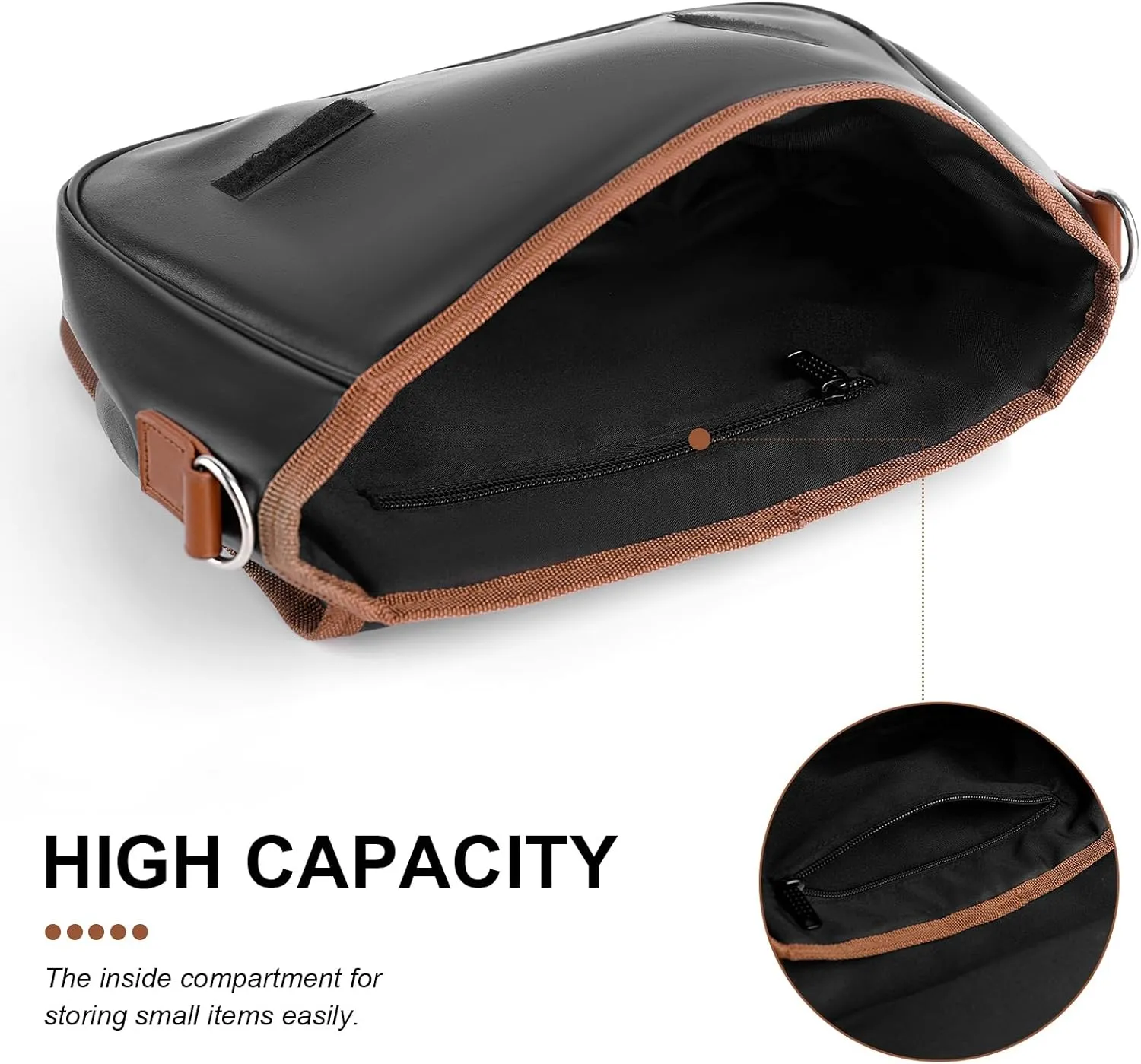 Hot Dog Leather Shoulder Bag with Detachable Shoulder Strap Versatile for Daily Use