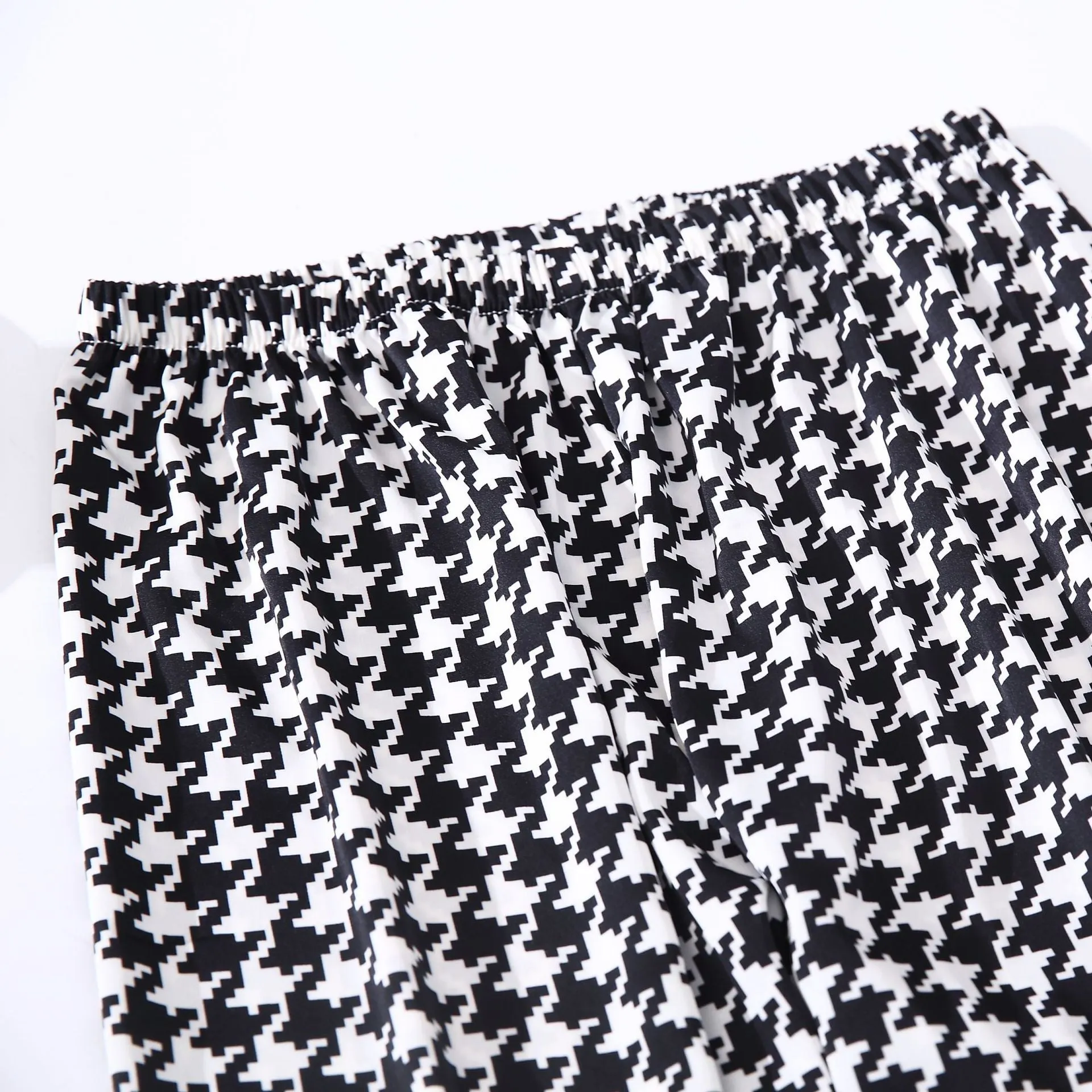 Ice Silk Houndstooth Pajama Set