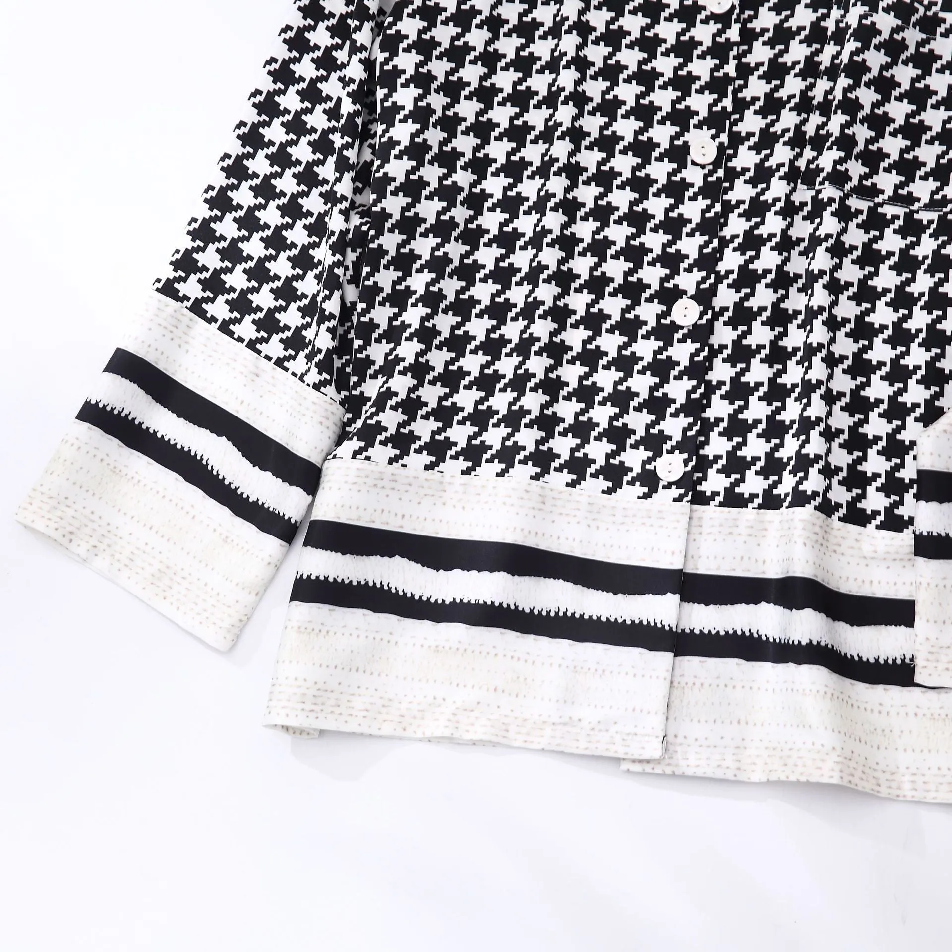 Ice Silk Houndstooth Pajama Set