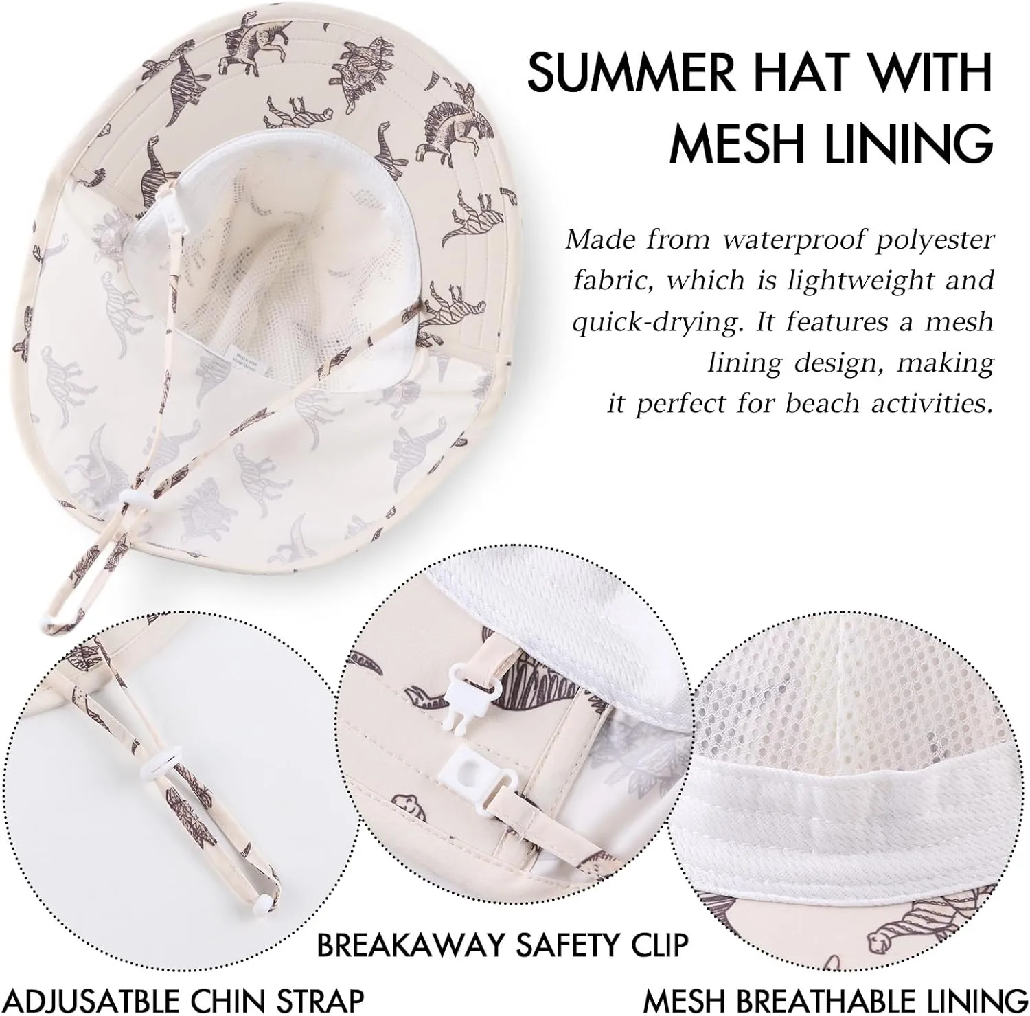 JANGANNSA Baby Sun Hat Boys Girls Infant Toddler Bucket Hat Kids Neck Flap Sun Protect Cap Beach