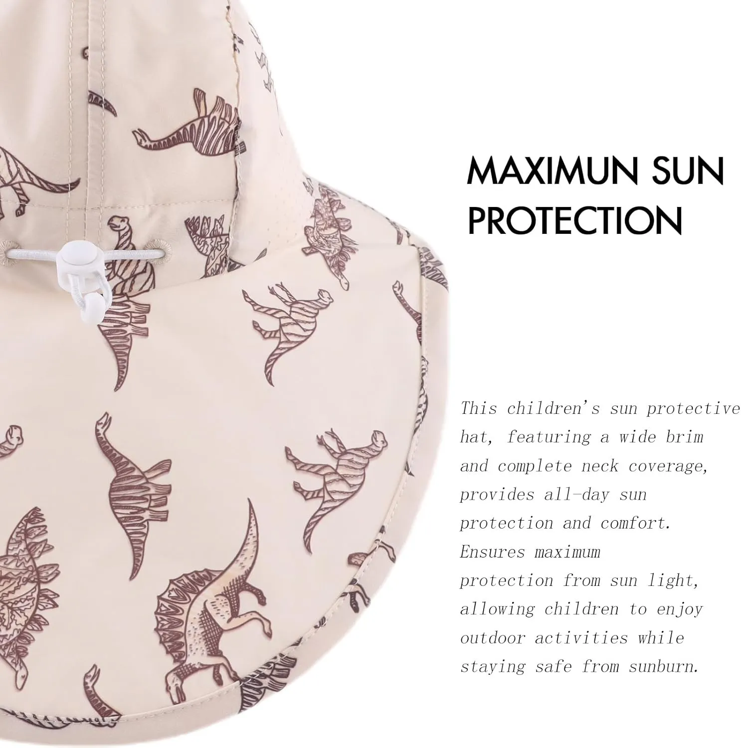JANGANNSA Baby Sun Hat Boys Girls Infant Toddler Bucket Hat Kids Neck Flap Sun Protect Cap Beach