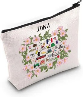 JNIAP Iowa Favorite Gift Iowa Home Cosmetic Bag Iowa Souvenir Gift For Midwest (Iowa Bag)