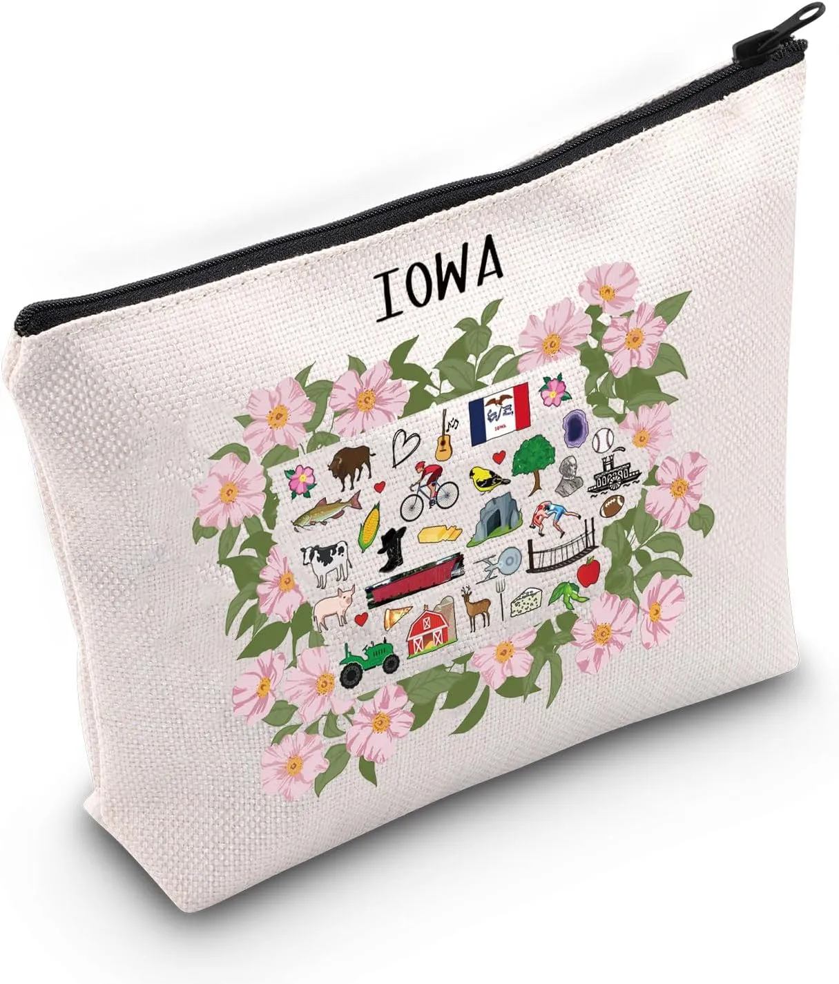 JNIAP Iowa Favorite Gift Iowa Home Cosmetic Bag Iowa Souvenir Gift For Midwest (Iowa Bag)