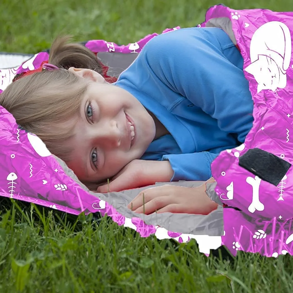 KidzAdventure Mummy Style 32  59F Kids Sleeping Bag with Pillow Sleeve, 4 Season, Lightweight and Backpacking Style, Ideal for Camping, Sleepover, Boys, Girls, Youth and Toddlers