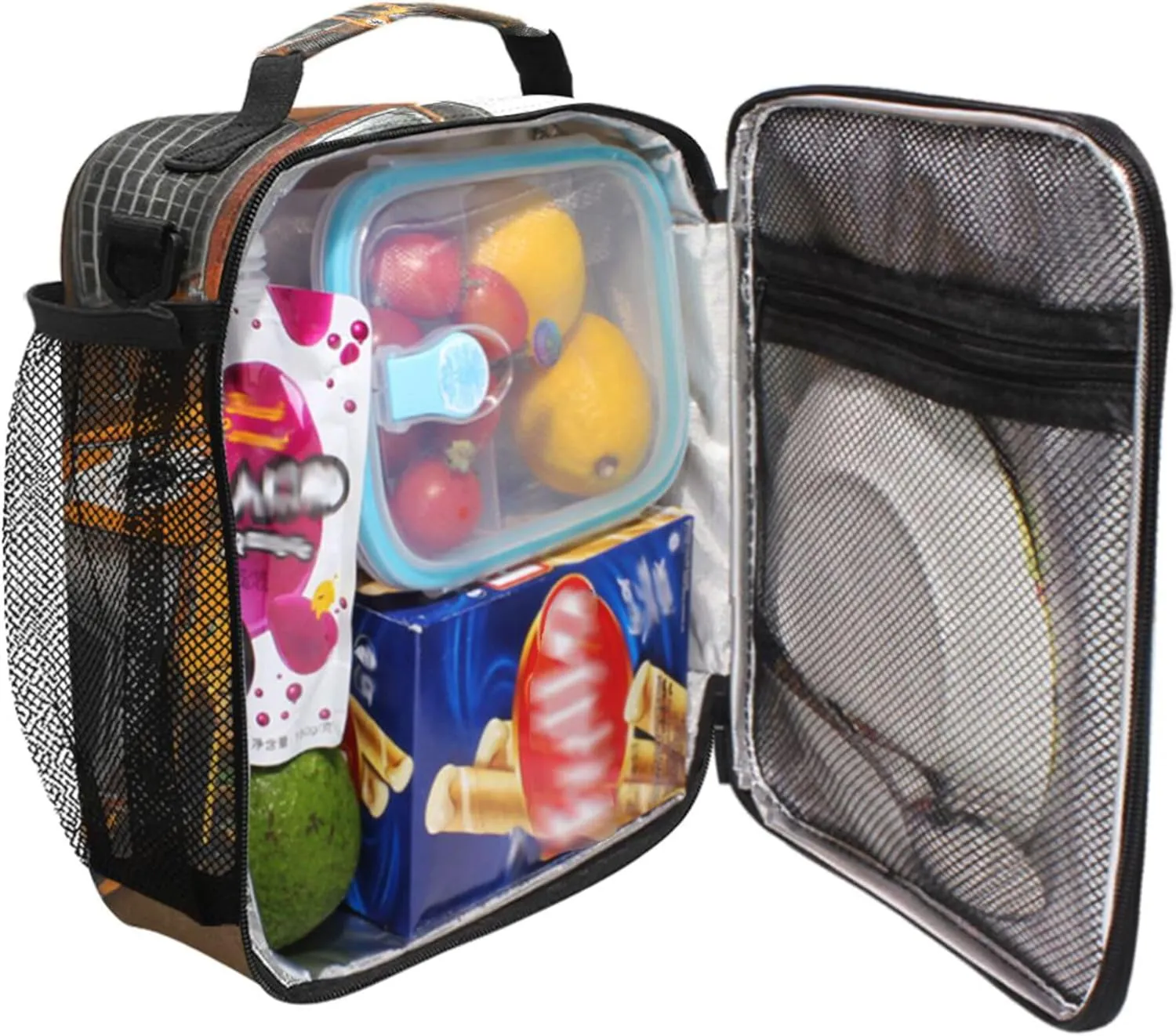 KLL Insulated Cooler Bag Water Resistant Cooler Tote Box with buckle for Work Office Sage Green Concrete Mixer Truck