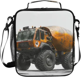 KLL Insulated Cooler Bag Water Resistant Cooler Tote Box with buckle for Work Office Sage Green Concrete Mixer Truck