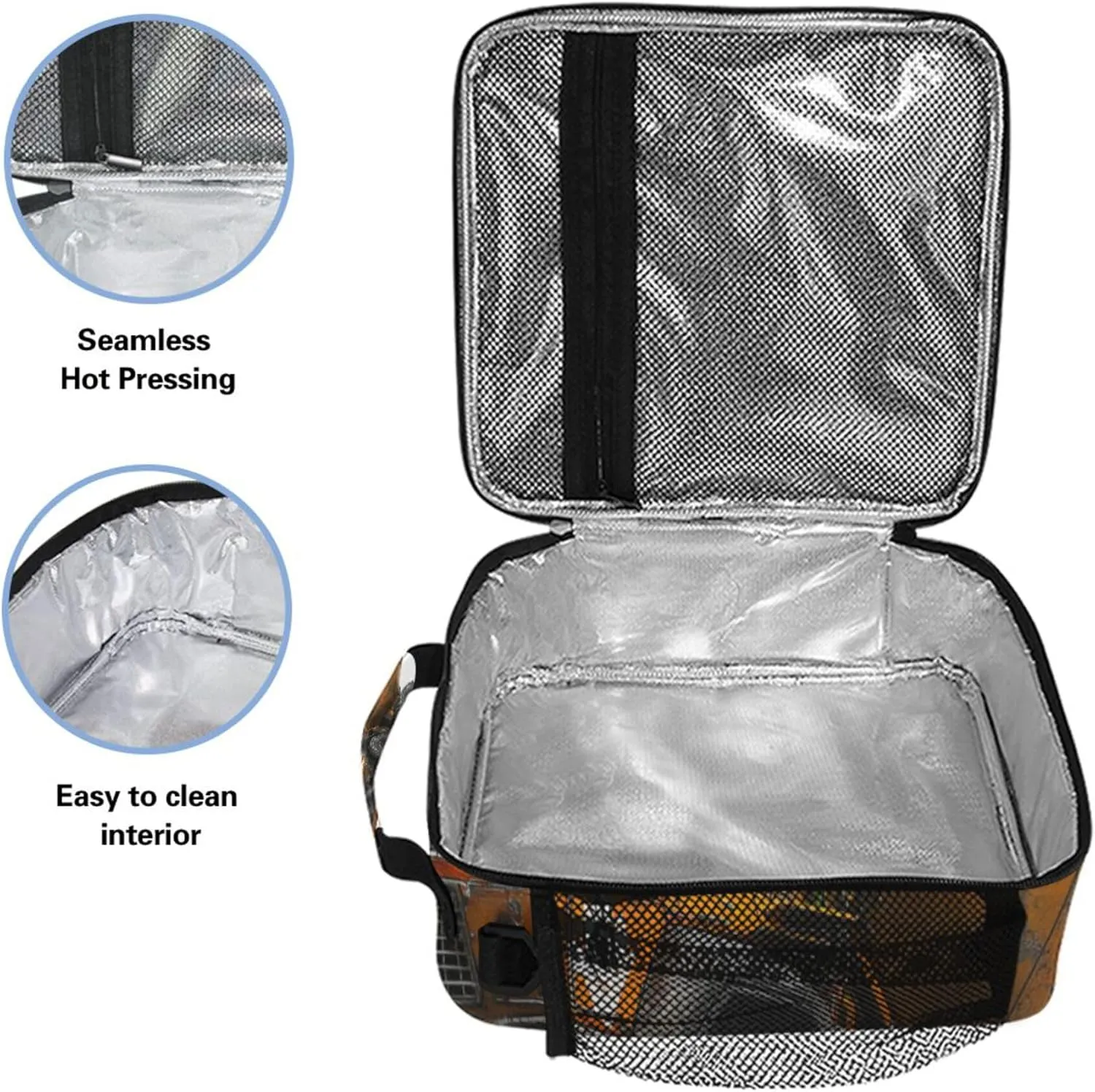 KLL Insulated Cooler Bag Water Resistant Cooler Tote Box with buckle for Work Office Sage Green Concrete Mixer Truck