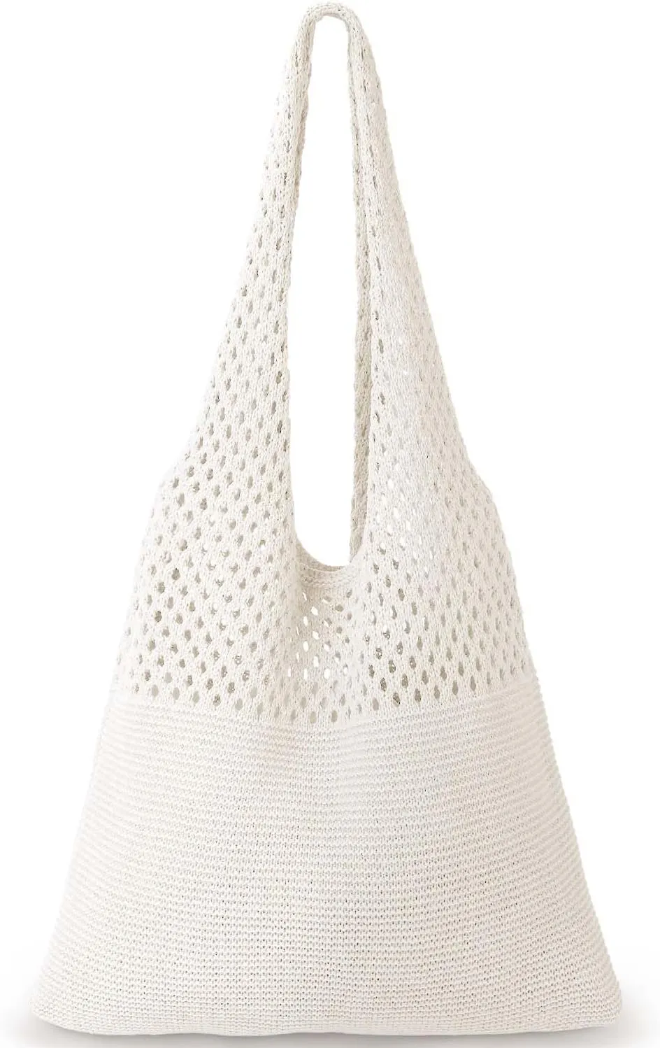 KPX Crochet Tote, Beach Mesh Knitted Shoulder Bag - Large Aesthetic Hobo Bag for Women - Summer