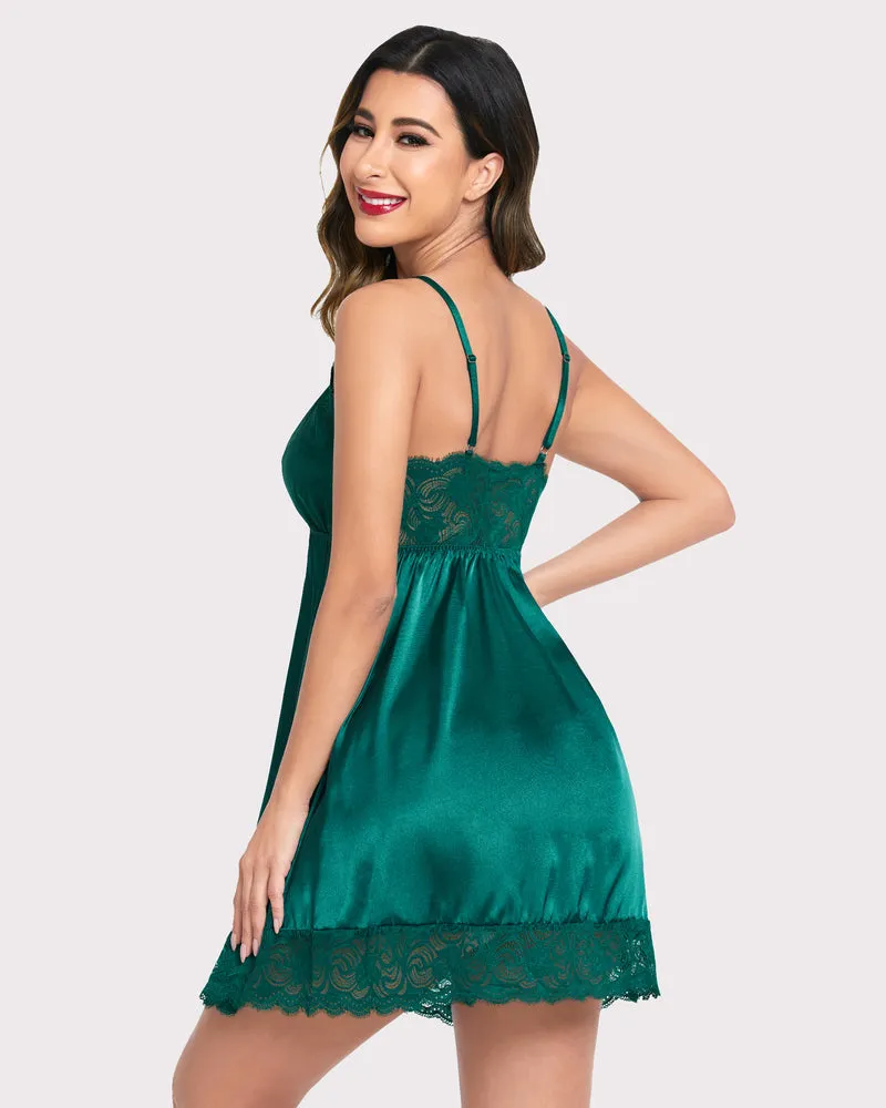 Lace Fairy Satin Lingerie Slips Dress Nightie