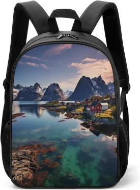 Lightweight Backpacks Cute Travel Bag Durable Norway Islands Printing Small Travel Backpack For Women & Men