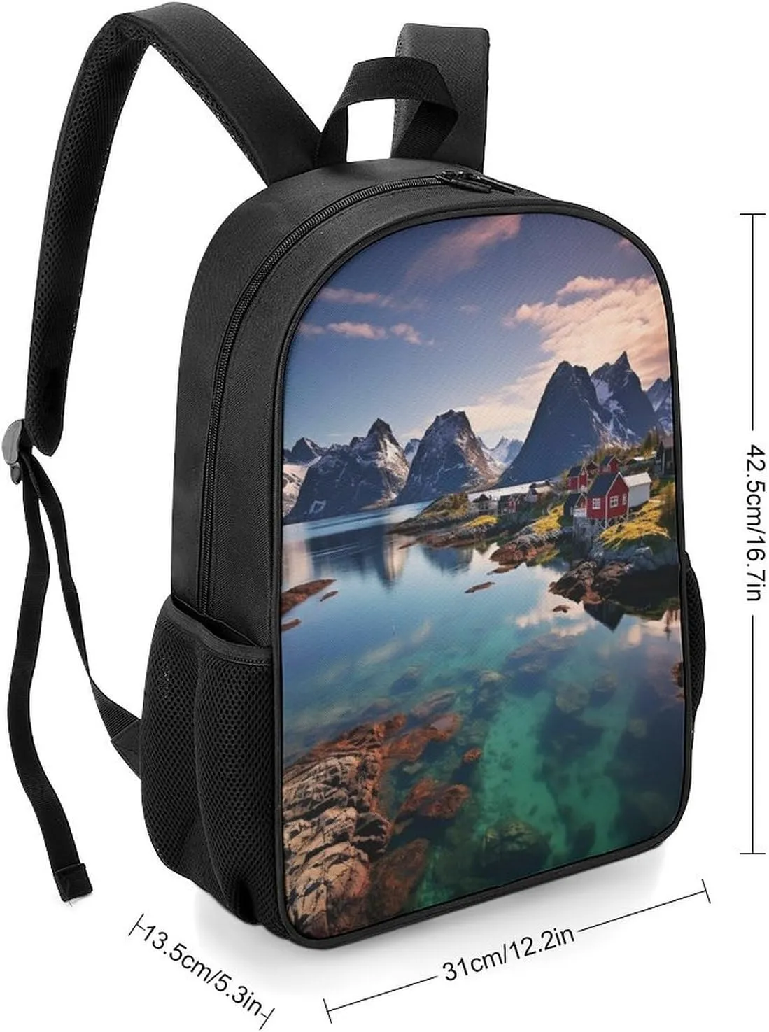 Lightweight Backpacks Cute Travel Bag Durable Norway Islands Printing Small Travel Backpack For Women & Men