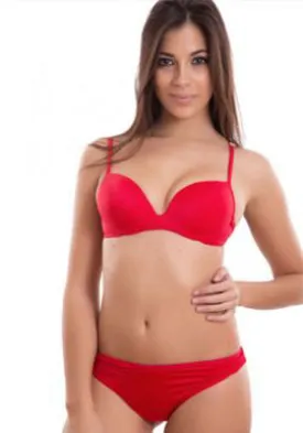 Lovable Red Seamless Bra and Brief Set