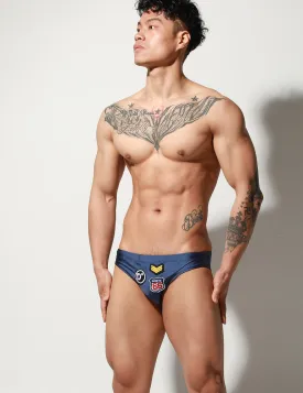 Low Rise Sexy Shiny Badge Bikini Swim S3038