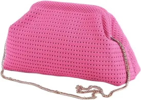 Lushandy Crochet Clutch Purses for Women, Beach Clutch Purse Summer Crossbody Purse Kiss Lock Evening Handbag Dumpling Bag