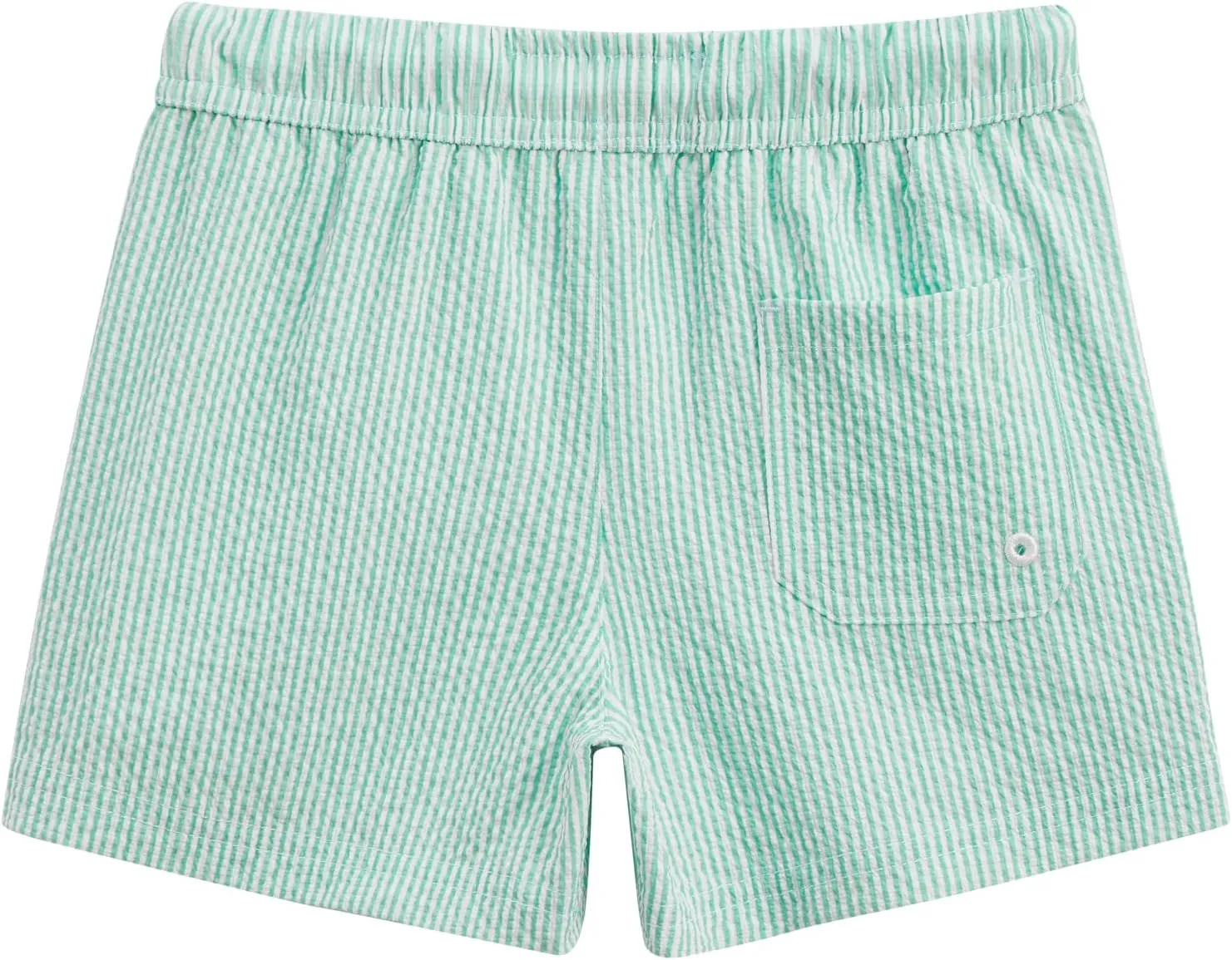 maamgic Boys Swim Trunks with Compression Liner Seersucker Swim Shorts Recycled Toddler Swimsuit