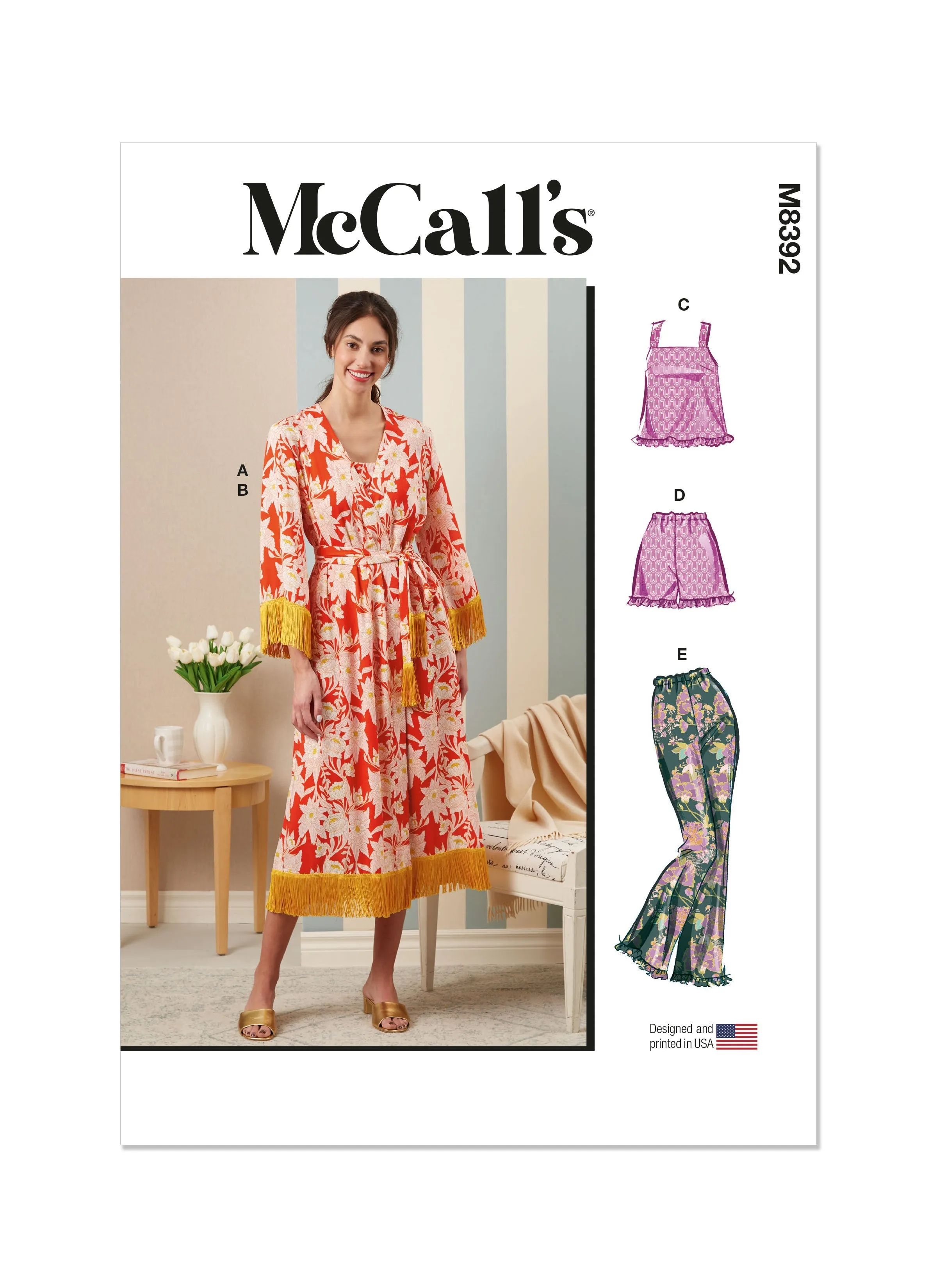 McCall's sewing pattern 8392 Misses' Sleepwear