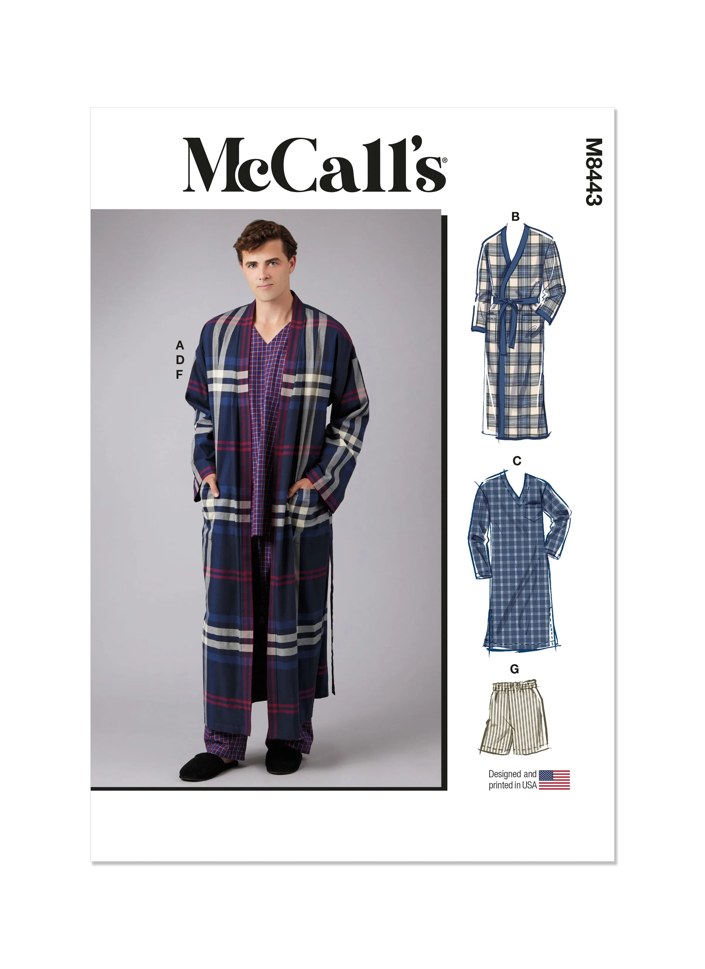 McCall's sewing pattern M8443 Men's Sleepwear